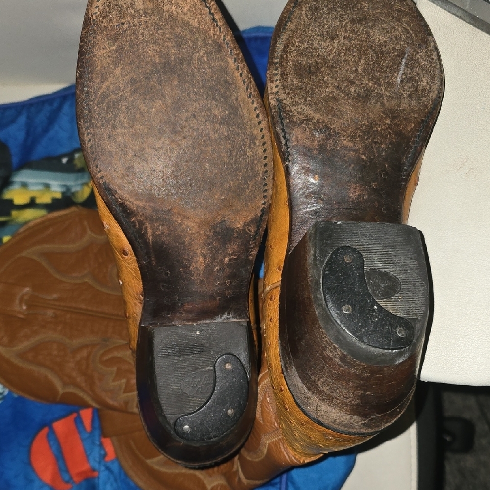 Texas Instruments Tan Cowboy Boots - Picture 2 of 4